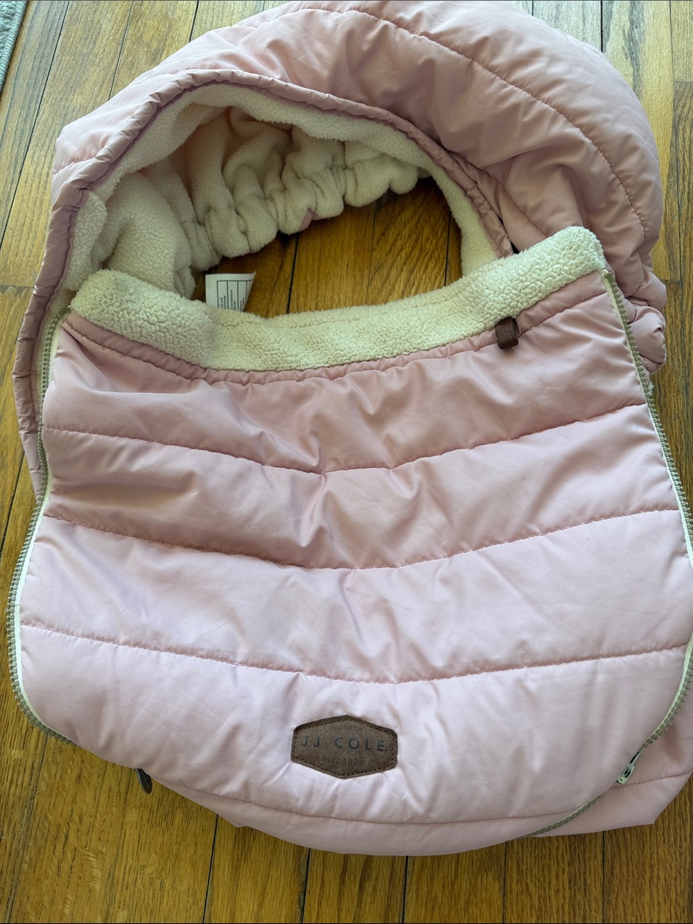 JJ Cole Light Pink Quilted Infant Footmuff for car seat